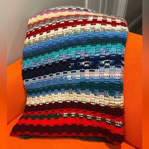 Vintage Vibrant Multicolor Afghan Throw Blanket